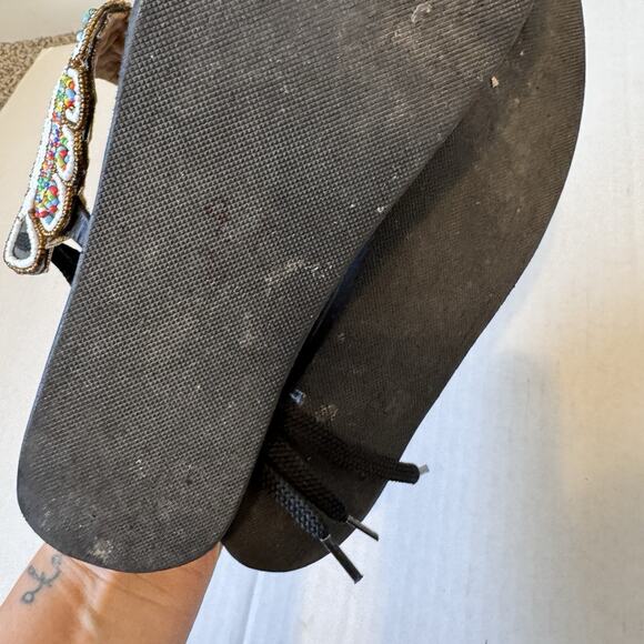 AUTHENTIC Multicolor Beaded Sandals Handmade Masai Kenya Intricate Size 8 - Picture 5 of 7